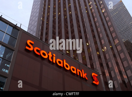 Toronto - Bank Tower of Scotiabank with company logo Stock Photo