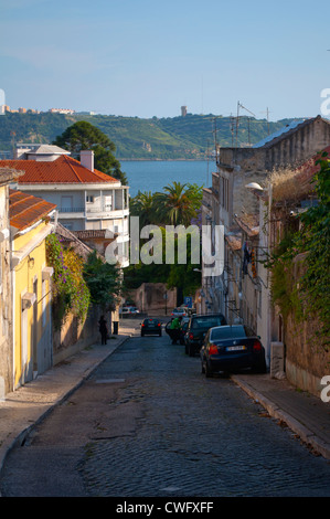 Street in Alcantara district, Lisbon, Portugal Stock Photo