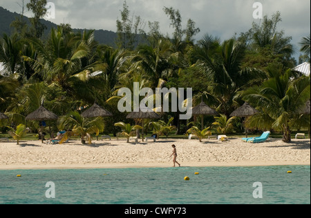 Beach scene in Mauritius Stock Photo