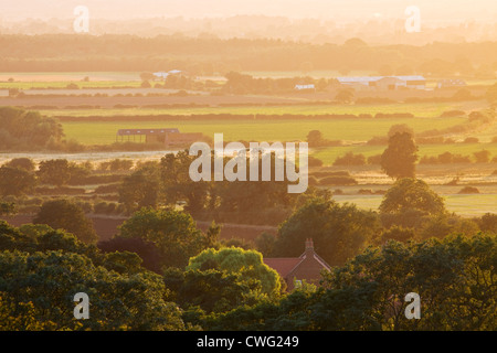 The view from All Saints' Church or the Ramblers Church in Walesby in the Lincolnshire Wolds AONB, England Stock Photo