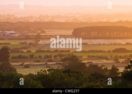 The view from All Saints' Church or the Ramblers Church in Walesby in the Lincolnshire Wolds AONB, England Stock Photo