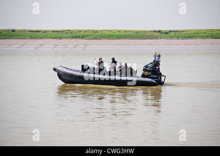 London Thames River Police,Patrolling River Thames prior to start of the Olympics 2012,London England Stock Photo