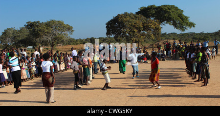 Zambian dancing in Northern Zambia Stock Photo