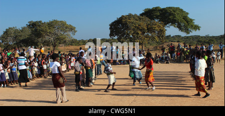 Zambian dancing in Northern Zambia Stock Photo