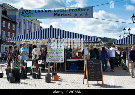 Ludlow town square market Stock Photo