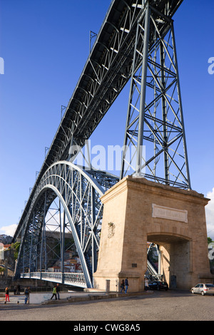 Ponte Dom Luis1 Bridge over Rio Douro Ribeira Porto Portugal Stock Photo