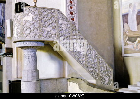 Pulpit in the Tampere Cathedral, Finland Stock Photo