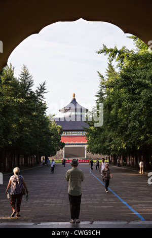 View of the Temple of Heaven from the north gate during summer in Beijing, China Stock Photo