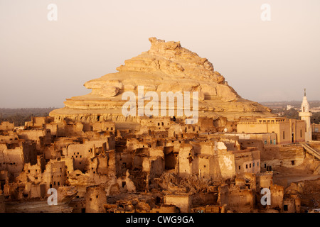 Fortress of Shali (Schali ) the old Town of Siwa at sunrise Stock Photo