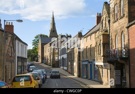 Buildings along main street, Alnmouth village, Northumberland, England Stock Photo