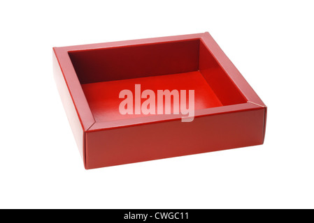 Open empty cardboard box without bottom. Isolated on white background ...