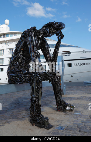 The controversial new permanent sculpture 'Zinkglobal, the key to the future' at Nordre Toldbod in Port of Copenhagen, Denmark Stock Photo