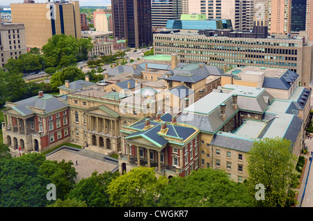This 1829 building, Osgoode Hall, is headquarters of Ontario's legal profession, next door to City Hall, Toronto, Canada Stock Photo
