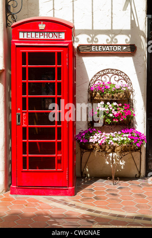 British phone booth in 'Santa Barbara', California Stock Photo