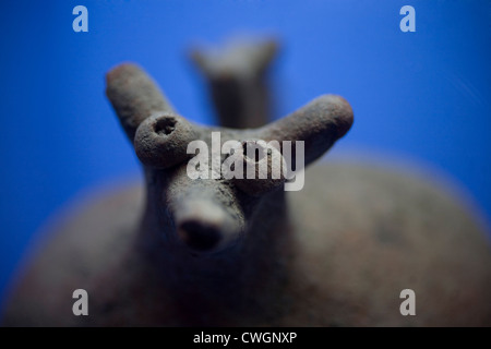 An animal vessel is displayed at the Rufino Tamayo pre-Hispanic art museum in Oaxaca, Mexico, July 19, 2012. Stock Photo