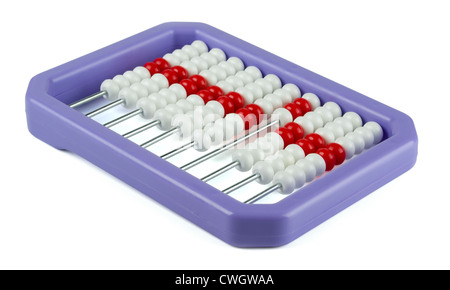 Toy plastic abacus isolated on white Stock Photo