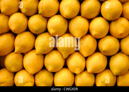 Lemons on sale in market, Spain Stock Photo
