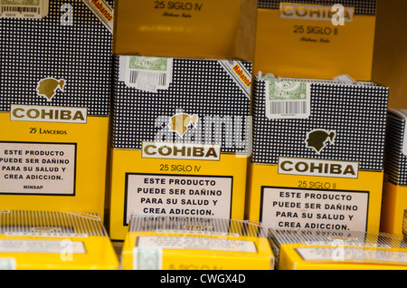 Boxes of Cuban Cohiba cigars. Havana, Cuba. Stock Photo