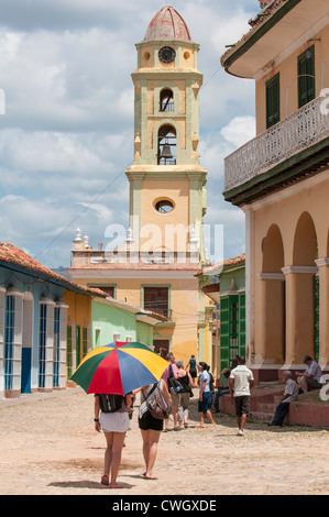 Church and Convento de San Francisco (Convent of Saint Francis of Assisi) bell tower Trinidad, Cuba, UNESCO World Heritage Site. Stock Photo