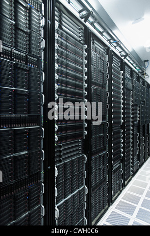 Computer racks in server room Stock Photo
