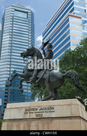 PRESIDENT ANDREW JACKSON STATUE (©CLARK MILLS 1853) DOWNTOWN JACKSONVILLE FLORIDA USA Stock Photo