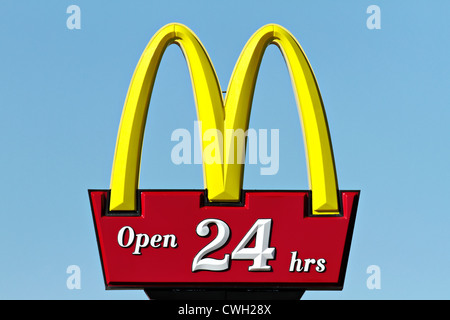 McDonalds fast food chain sign Stock Photo