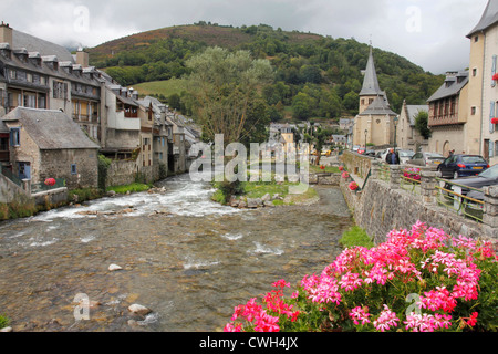 Pyrenean village of Arreau, France Stock Photo