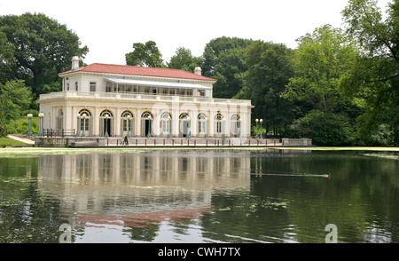 The boathouse in Brooklyn's Prospect Park is the home to the Audubon Center Stock Photo