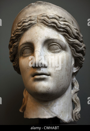 The Roman Goddess Juno. Bust. First half of 2nd century A.C. Marble. Carlsberg Glyptotek Museum. Copenhagen. Denmark. Stock Photo