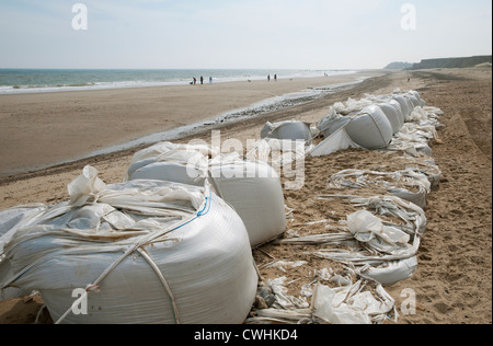 failed sea defenses at happisburgh beach, norfolk, england Stock Photo