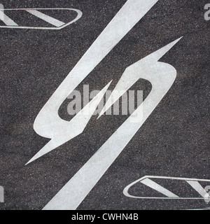 turn,directional arrow,road marking Stock Photo