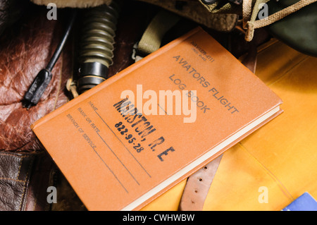 American Air Force aviators flight log book from World War 2 Stock Photo