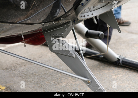 Lower cable cutter fitted to a 1968 Hughes OH-6A Cayuse helicopter Stock Photo