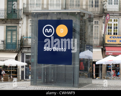 Metro entrance Estacao de Sao Bento Porto Portugal Stock Photo