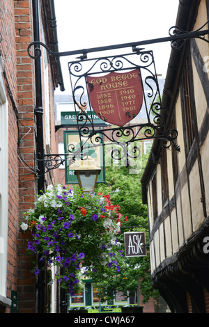 The 11th century Manor of God Begot sign, High Street, Winchester, Hampshire, England, United Kingdom Stock Photo