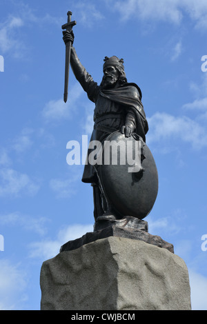 King Alfred Statue, Broadway, Winchester, Hampshire, England, United Kingdom Stock Photo