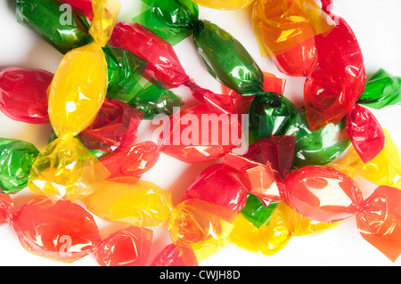 sweet candies wrapped in colorful paper Stock Photo