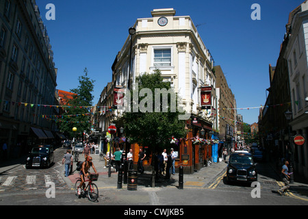 The Crown pub on the junction of Monmouth Street and Earlham Street, Seven Dials, Covent Garden, London, UK Stock Photo