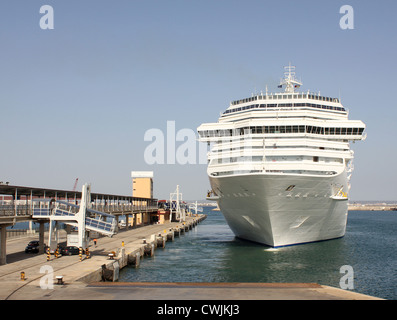 Costa Cruise lines Cruise Liner 'Costa Serena' departing the Port of Palma de Mallorca, Balearic Islands, Spain. 10 August 2012. Stock Photo