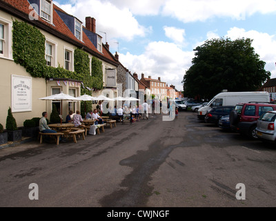 The Hoste Arms, Burnham Market, Norfolk. - Known as Chelsea on sea - full of trendy shops and chaotic parking, UK Stock Photo