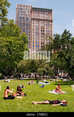 Madison Square Park Manhattan New York City Flatiron Building District Stock Photo