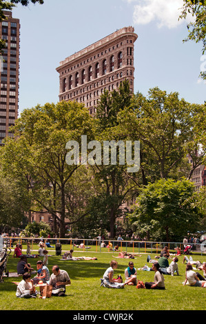 Madison Square Park Manhattan New York City Flatiron Building District Stock Photo