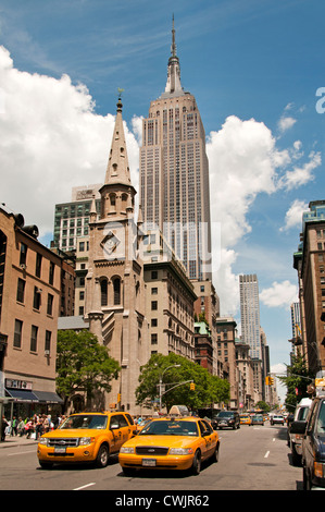 Fifth Avenue Empire State building New York City Manhattan American United States of America Stock Photo