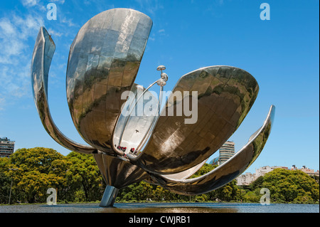 Floralis Generica, Metallic sculpture representing a flower, United Nations Plaza, Buenos Aires, Argentina Stock Photo