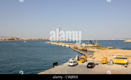 Cruise ship quay extensions in progress in the Port of Palma de Mallorca, Balearic Islands, Spain. August 2012. Stock Photo