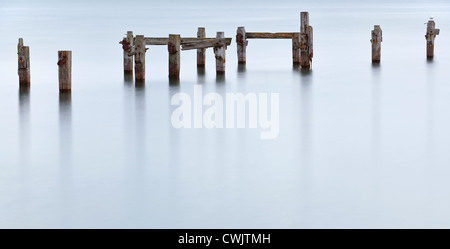 Part of the old Swanage pier in Dorset Stock Photo