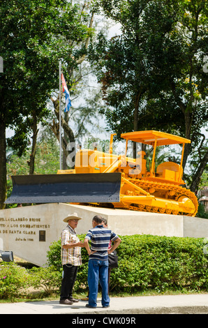 Bulldozer used at the revolutionary Monumento a la Toma del Tren Blindado (Armored Train Monument), Santa Clara, Cuba. Stock Photo