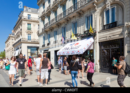 People shopping on the famous street the Champs Elysees avenue Paris France EU Europe Stock Photo