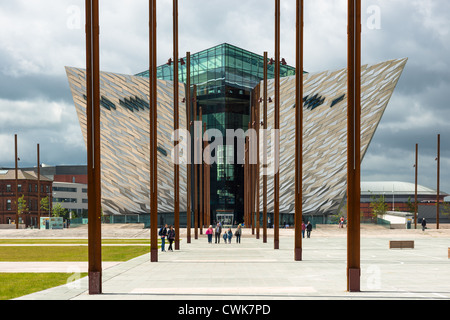 Titanic Belfast visitor attraction and monument in Titanic quarter of Belfast, Northern Ireland. Stock Photo