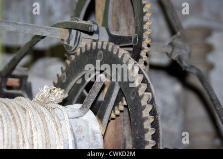 Close up of cogs in an old machine Stock Photo